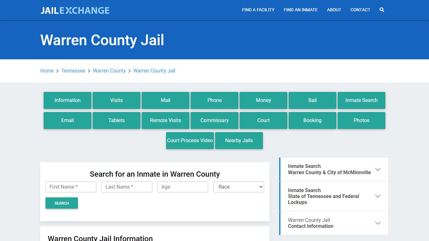 Warren County Jail Roster Lookup, TN, Inmate Search