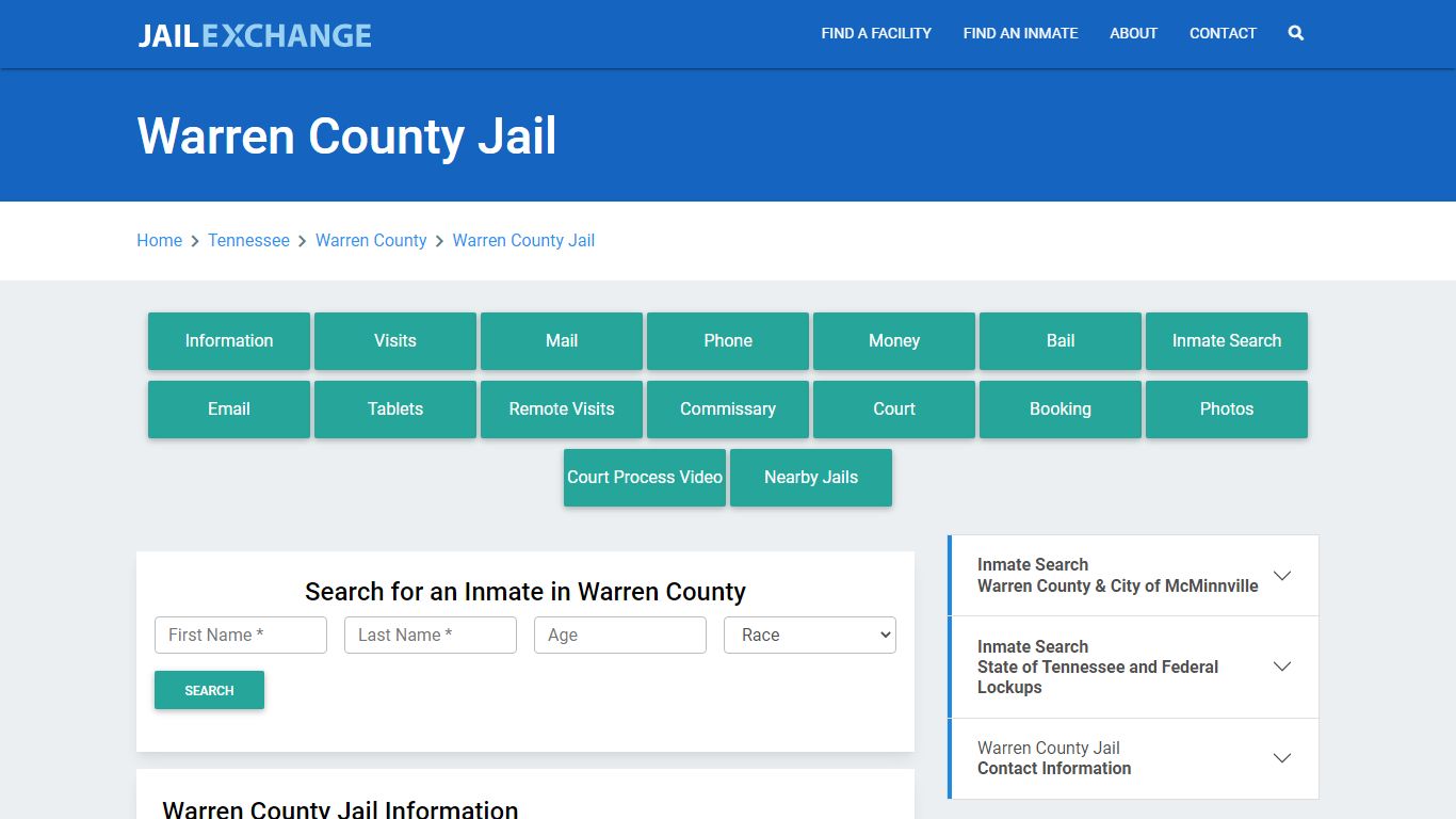 Warren County Jail Roster Lookup, TN, Inmate Search